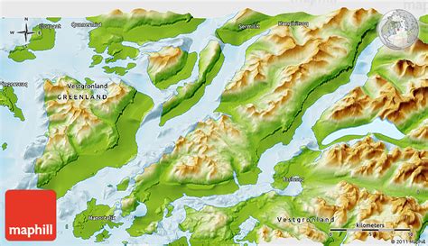 Physical 3D Map of Nanortalik