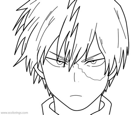 Boku no Hero Academia Coloring Pages Todoroki Drawing by Otarun90 - XColorings.com