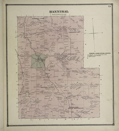 Hannibal, New York 1867 - Old Town Map Reprint - Oswego Co. - OLD MAPS