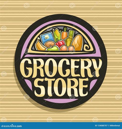 Vector Logo for Grocery Store Stock Vector - Illustration of bread, nutrition: 124088707