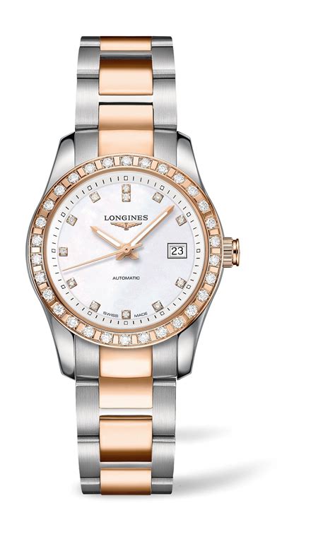 The Longines Conquest Classic ladies’ two-tone diamond-set watch has a ...