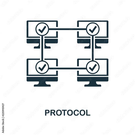 Protocol icon. Monochrome style design from blockchain icon collection. UI and UX. Pixel perfect ...