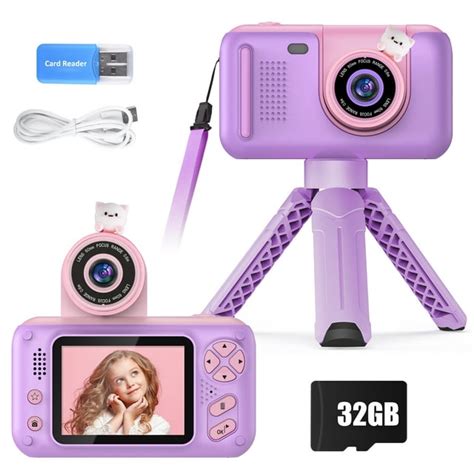 PURULU Kids Camera with Flip-up Lens for Selfie, HD Digital Camera for ...