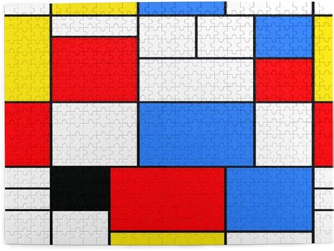 Yhouqukhdeueh Jigsaw Puzzles 500 Pieces,Colorful Mondrian Lines Abstract Geometric Rectangles ...