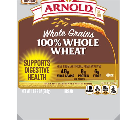 Whole Grains, 100% Whole Wheat Bread - SmartLabel™