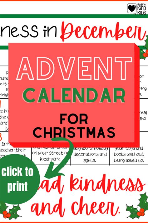 Christmas Kindness for Kids Daily December Advent Calendar