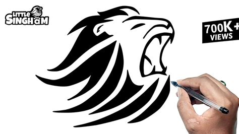 How To Draw Little Singham Lion Tattoo Drawing Step By Step Tutorial | Little Singham Lion ...