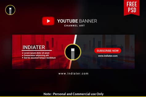 Free Youtube Channel Banner PSD Template - Indiater