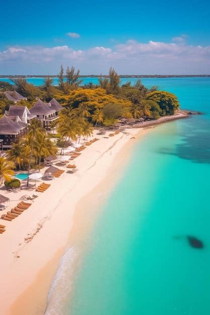 Premium AI Image | aerial view of nungwi beach in zanzibar tanzania ...