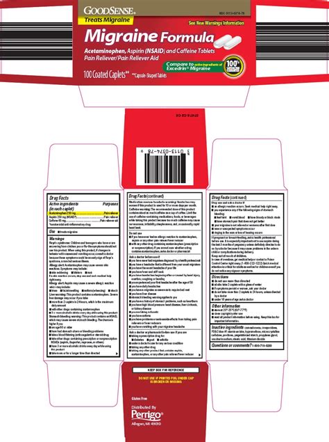 GOOD SENSE MIGRAINE FORMULA- acetaminophen, aspirin, caffeine tablet, film coated