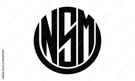 NSM shield with round shape logo design vector template | monogram logo | abstract logo ...