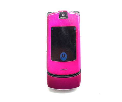 Motorola V3i Razr Sim Free Unlocked Mobile Flip Phone Pink - Baxtros