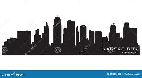 Kansas City Missouri Skyline. Detailed Vector Silhouette Stock Vector - Illustration of ...