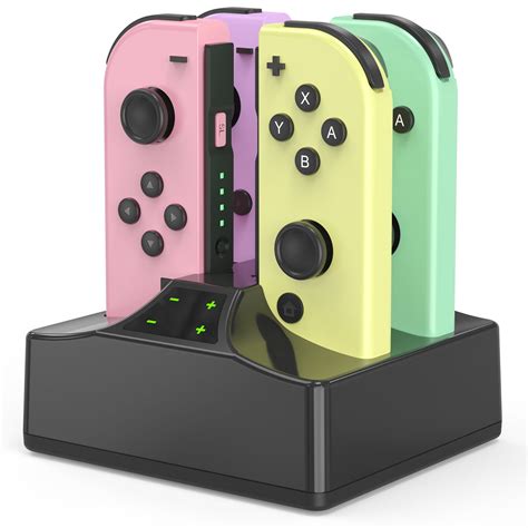 YCCTEAM Joy Con Charger Dock for Nintendo Switch/OLED/Lite, 4 Controller Charging Station ...