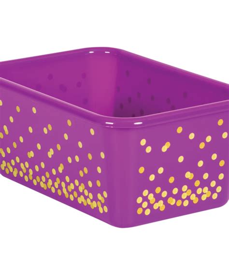 Purple Confetti Small Plastic Storage Bin - Inspiring Young Minds to Learn