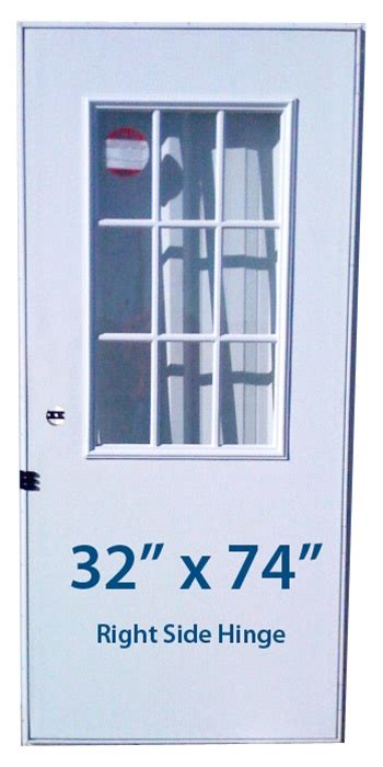 Mobile Home Cottage Door 32x74 RH Right Hand Hinge Doors with Window