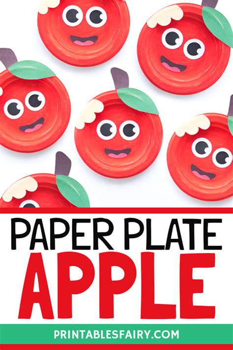 Paper Plate Apple Craft For Kids - The Printables Fairy