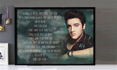 "Teddy Bear" - Elvis Presley - Framed Lyrics Wall Art Design