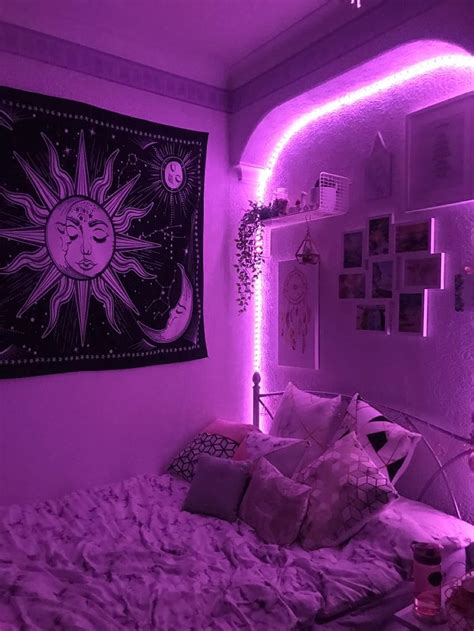 Room inspo aesthetic, led lights, tapestry, led lights in bedroom HD ...