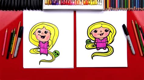 How To Draw Cartoon Rapunzel - Art For Kids Hub