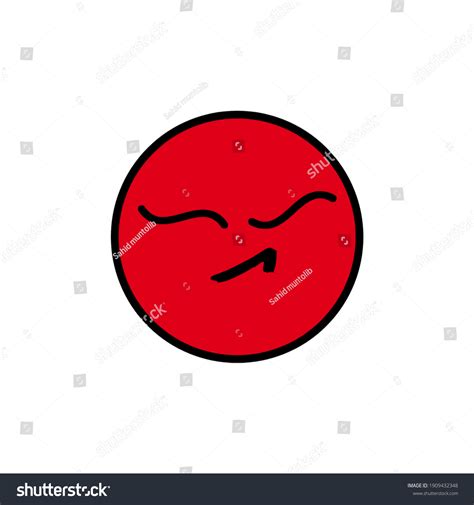 White Background Red Circle Emoji Icon Stock Illustration 1909432348 ...