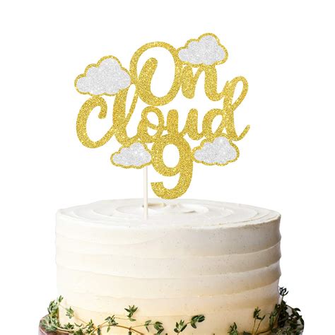 Buy On Cloud 9 Cake Topper, Glitter Nine Cake Decor, Happy 9th Birthday Cake Topper, 9 Cake ...