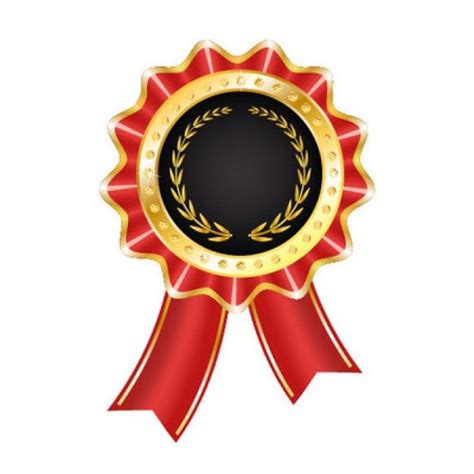 Rounded award badge with red ribbon | Badges, Ribbons & Labels | Pinterest | Badges