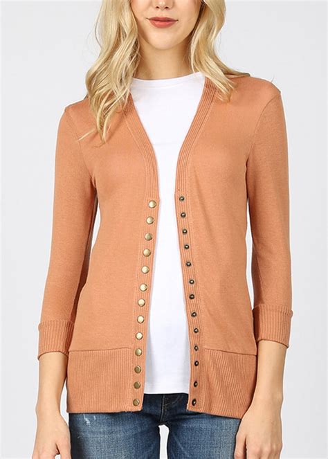 Moda Xpress - Womens Sweater Cardigan Elbow Sleeve Stretchy Camel 10081D - Walmart.com - Walmart.com