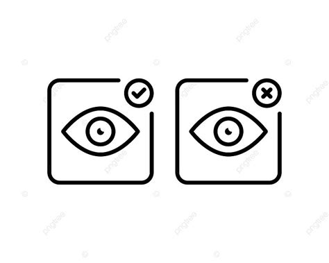 Vision Icon In Tick And Cross Vector See Man Face Vector, See, Man ...