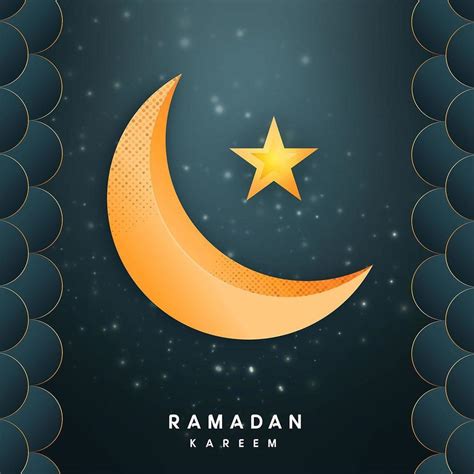 Ramadan Kareem With Gold Crescent Moon and Star 696899 Vector Art at ...