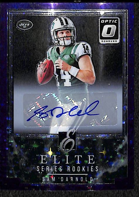 Lot Detail - 2018 Donruss Optic Sam Darnold Elite Series 39/50 Blue Autograph Rookie Card