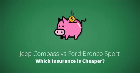 Jeep Compass vs. Ford Bronco Sport Insurance Costs Compared