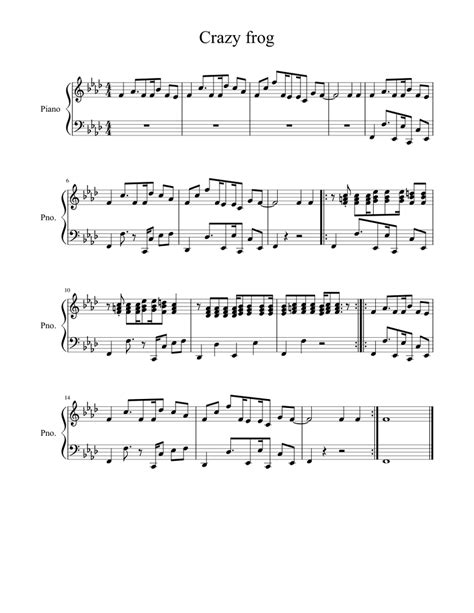 Crazy frog Sheet music for Piano | Download free in PDF or MIDI | Musescore.com