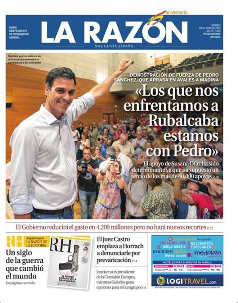 Periódico La Razón (España). Periódicos de España. Edición de sábado ...