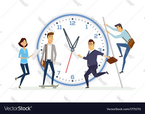 Time management in a company - modern cartoon Vector Image