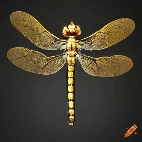 Golden dragonfly specimen on Craiyon