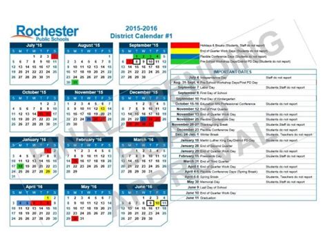 Rochester Public Schools District Calendar 2024 - Schoolcalendars.net