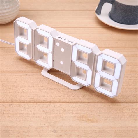 3D LED Wall Clock Modern Digital Alarm Clocks Display Home Kitchen ...