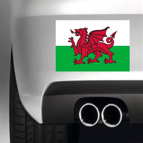 Amazon.com: Welsh Flag Car Bumper Sticker (8 x 4 inches) : Automotive