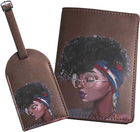 Amazon.com | Snogisa African American Women Passport Holder Luggage Tag ...