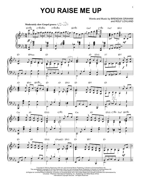 Josh Groban "You Raise Me Up [Jazz version]" Sheet Music Notes ...