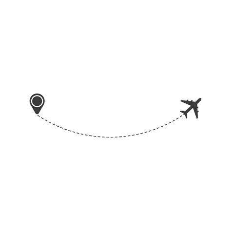 Dashed Line Airplane Route with Location Icon 9410624 PNG