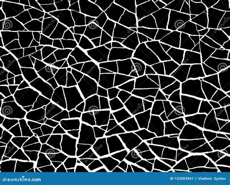 The Cracks Texture White and Black. Vector Background Stock Vector - Illustration of dirty ...