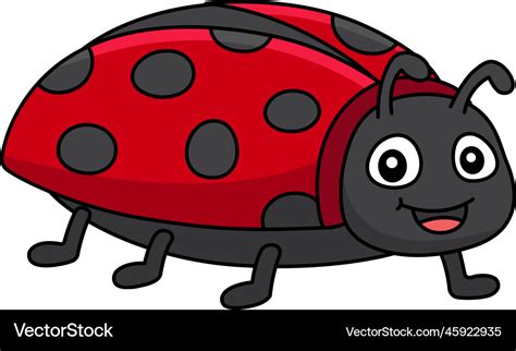 Ladybug cartoon colored clipart Royalty Free Vector Image