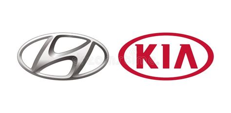 Collection of Popular Korean Car Logos: Hyundai and Kia, Vector Illustration Editorial Image ...