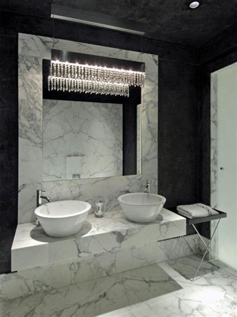 Black White Marble Bathroom Ideas | White marble bathrooms, Marble bathroom designs, White ...