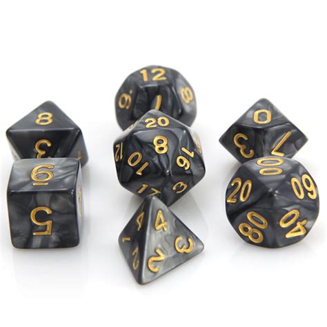 Die Hard Dice - Die Hard: Poly RPG Dice Set: Smoke w/ Gold #DHD ...