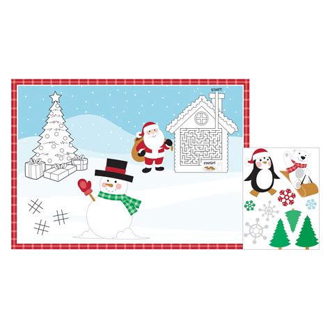 Christmas Paper Activity Placemats, 24 Count - Walmart.com - Walmart.com