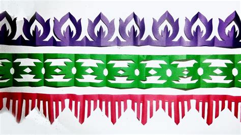 paper cutting designs borders | How to make paper cutting border design | paper cutting art ...