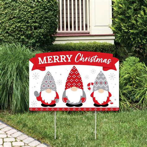 Big Dot of Happiness Christmas Gnomes - Holiday Party Yard Sign Lawn ...